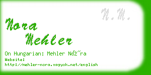 nora mehler business card